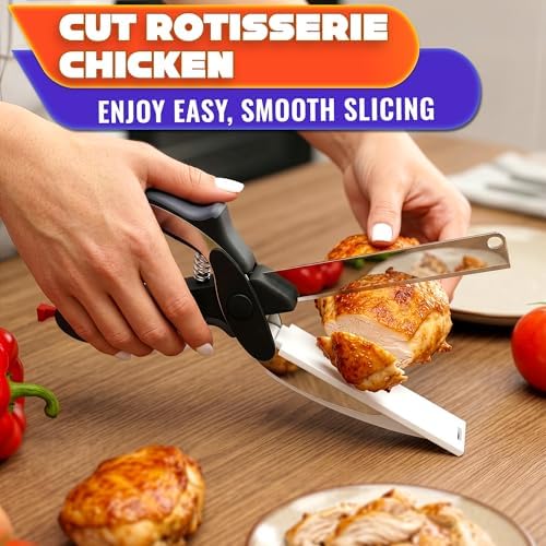 2 in 1 Kitchen Scissors for Food, Cutting Board Scissors with Safety Lock - Image 5