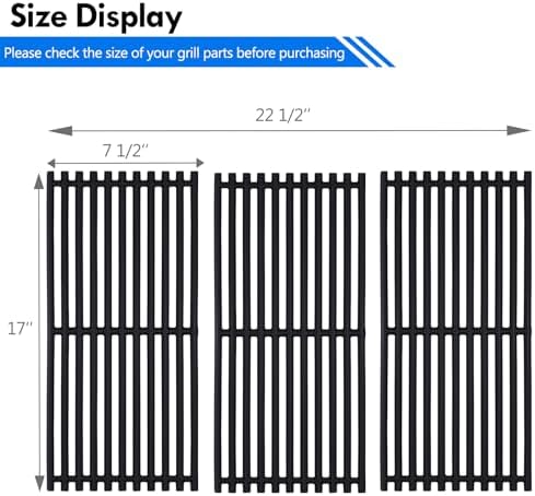 463242516 Grill Grates Replacement Parts for Charbroil Tru Infrared 3 Burner Gas Grill Parts 463355220 463242515 463367016 Grates G474-0017-W2 G466-0025-W1A Char-Broil 17 inch Cast Iron Cooking Grids - Image 2