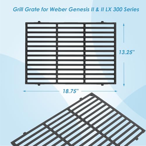 66095 18.75" Grill Grates for Weber GS4 Genesis II 300 and Genesis II LX 300 Series, for Weber Genesis 2 Grill Parts Genesis ii E-310 ii E-315 Grill Grates Replacement Parts for Weber 66802 - Image 4