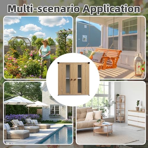 AECOJOY Outdoor Storage Cabinet Waterproof with Floor & Adjustable Shelves - Image 7