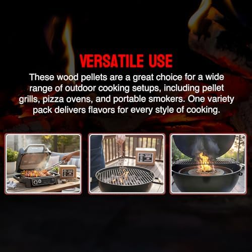 Carolina Cookwood 100% Pure Wood Pellet Variety Pack – 6-Pack (9 lbs), 100% USA-Sourced, Includes Apple, Hickory, Pecan, Maple, White Oak & Cherry, Perfect for Ninja Pellet Grills, Smoking & BBQ - Image 6