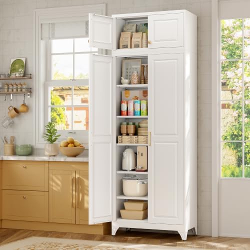 90" Metal Pantry Cabinet,Kitchen Storage Cabinet with Shelves - Image 2
