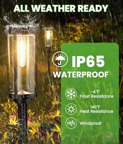 BITPOTT Solar Pathway Lights, 6 Pack, Warm White, IP65 - Image 5