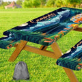 Picnic Table Cover with Bench Covers and Bag, Forest Mountain Lake Fitted Outdoor Table Covers, Camping Essentials, Windproof & Waterproof Tablecloth Cover with Elastic Edge, 3 PCS, 30x72 Inch by Xguatan