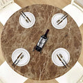 LUSHVIDA Round Tablecloth Fitted Table Cloth for 36"-44" Table Brown Marble by LUSHVIDA
