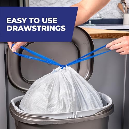 Hefty Ultra Strong 13 Gallon Trash Bags, Tall Kitchen Trash_Bags 13 Gallon Size, Drawstring Closure, Continuous Odor Control, White, Clean Burst Scent, Bags 110 Count (Pack of 3) - Image 5