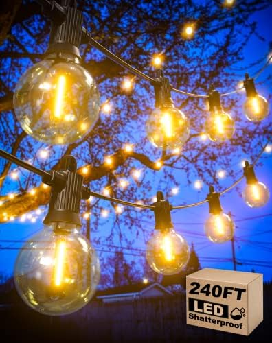 Zuske Outdoor String Lights, 240FT G40 LED IP65 Waterproof Patio Lights by Zuske