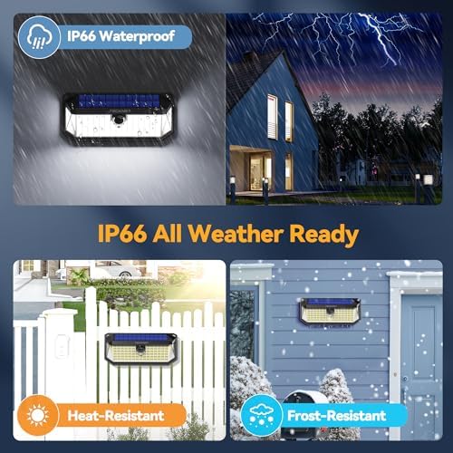 TECKNET 416 LED Solar Lights Outdoor Motion Sensor Waterproof 4200lm,2 Pack - Image 5