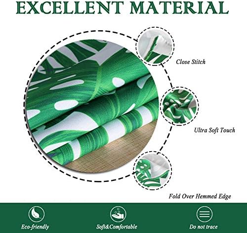 ColorBird Spring & Summer Palm Leaf Outdoor Tablecloth Waterproof Spillproof Polyester Table Cover with Zipper Umbrella Hole for Patio Garden Tabletop Decor, 60" Round, Zippered - Image 4