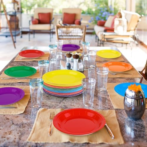 Breroa 72 Pcs Rainbow Paper Plates 7 Inch Bulk Rainbow Plates Disposable - Image 6