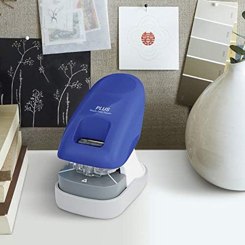 Plus Paper Clinch Desktop Staple-Free Stapler, Blue - Image 4