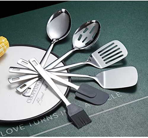 Cooking Spoon, Berglander 6 Pieces Spatula Set Stainless Steel, Metal Spatula, Serving Spoon, Kitchen Tools Set Non-Stick And Heat Resistant, Dishwasher Safe, Easy to Clean (6 Packs) - Image 4