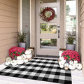 IOHOUZE 3x5 Buffalo Plaid Outdoor Rug, Washable Front Porch, Black White by iOhouze
