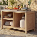 MOUMON Patio Kitchen Cabinet with Tank Storage & Stainless Steel Countertop by MOUMON