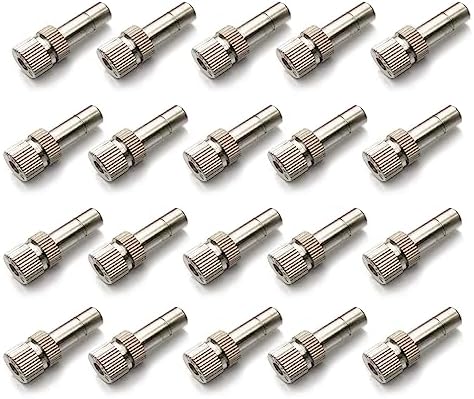 20pcs Brass Mister Nozzles, 6mm Misting Nozzles for Outdoor Cooling System, Landscaping, Air Humidification, Greenhouse Irrigation (without Filter, 0.024"/0.6mm Orifice) by wexecon