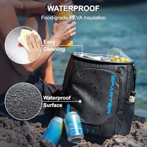 SPARTER Backpack Cooler Insulated 33/49 Can Leakproof Waterproof Bag Beach - Image 5
