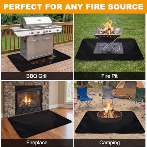Under Grill Mats for Outdoor Grill, Double-Sided Fireproof, Oil-Proof BBQ Matt for Under Grill, for Grass and Deck, Outerdoor Fire Pit Fireplace Mat (60x40 inch) - Image 7