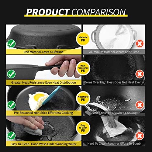 EDGING CASTING Pre-Seasoned Large Cast Iron Skillet 17 Inch, Dual Handle Outdoor Camping Frying Pan, Pizza Pan, Use for Grill, Stovetop, Induction, Oven Safe Cookware - Image 6