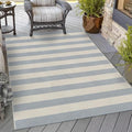 OJIA Washable Area Rug 4'x6', Striped Indoor Outdoor Rugs Patio Camping Rug by OJIA