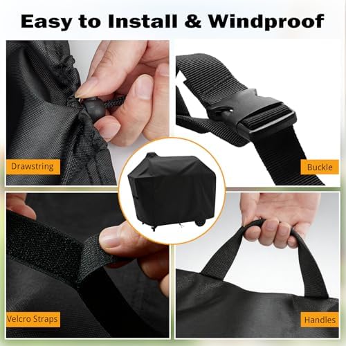 Grill Cover for Nexgrill 29 Barrel Offset Charcoal Smoker Grill - Image 3