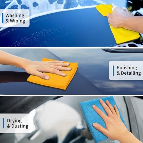 Shop Towels Rags, 1200 Pack Microfiber Cleaning Cloth Bulk Absorbent Lint-Free, All-Purpose Microfiber Towel Cleaning Rags for Commercial, Industries, Garage & Housekeeping 11.5"*11.5" - Image 3