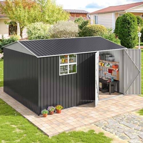 AirWire 12x10 FT Outdoor Metal Storage Shed with Window by AirWire
