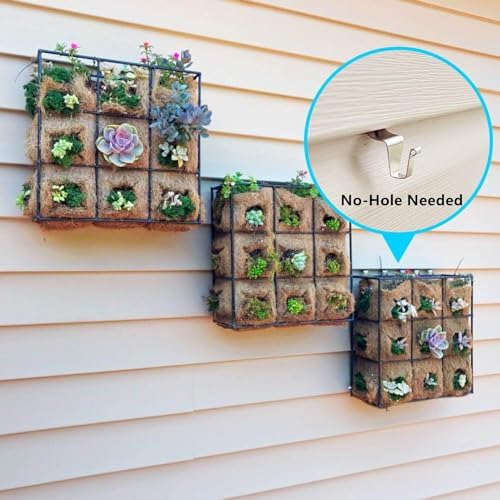 MIUKAA No-Hole Vinyl Siding Hooks, 4-Pack Stainless Steel Clips, 12lbs Load - Image 2