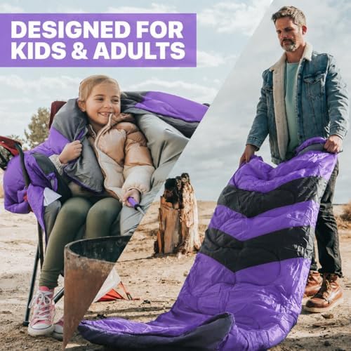 MalloMe Sleeping Bags for Adults Cold Weather & Warm - Backpacking Camping Sleeping Bag for Kids 10-12, Girls, Boys - Lightweight Compact Camping Essentials Gear Accessories Hiking Sleep Must Haves - Image 5