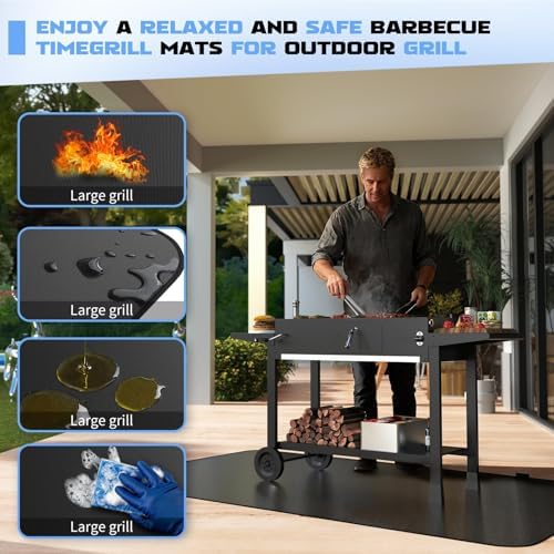 65 x 48 Grill Mat for Outdoor Grill, 32 mil Fire Resistant BBQ Pad - Image 3
