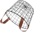 Outdoor Logging Basket Metal Firewood Holder with Handle, Black by OUNONA