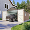 Aoxun 12'x20' Carport Shed Outdoor Metal Storage Sheds, Brown by Aoxun