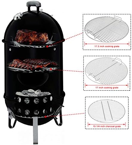 Hisencn Grates for Weber 18-inch Smokey Mountain Cooker Charcoal Smoker - Image 2