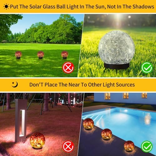 JKIMK Solar Globe Lights Outdoor Waterproof-Solar Balls for Garden - Image 2
