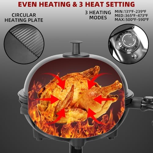 Electric Grill Outdoor/Indoor,Portable BBQ Grill with Nonstick Surface - Image 6