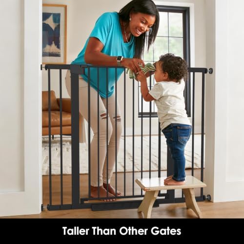 Cumbor 36" Extra Tall Baby Gate, 30-46" Dog Gate Indoor Black - Image 5