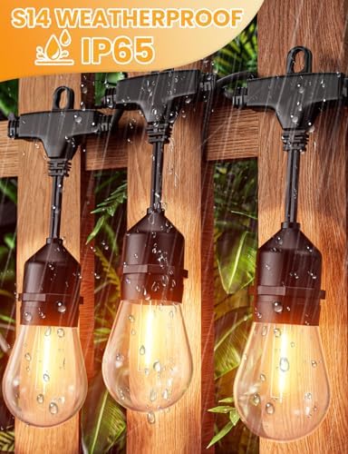 Svater Outdoor String Lights LED 24 FT S14 LED Edison Vintage Waterproof - Image 3