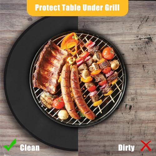 Tirifer 24" Round Grill Mat, Fire Pit Mat Fireproof Under Grill Mat Oil-Proof Waterproof BBQ Pad for Outdoor Grill Accessories, Heat Resistant Protective Deck and Patio Mat Fire Resistant Pad - Image 2