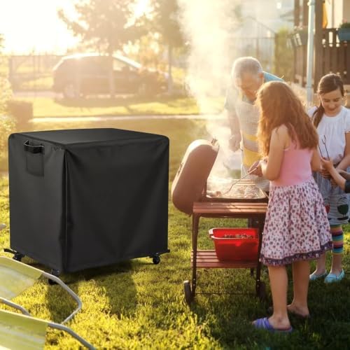 Charcoal Grills Cover for Feasto Outdoor Propane Deep Fryer with Rolling Cart, Waterproof Outdoor Grill Cover BBQ Grill Cover Barbeque Grill Cover (Cover Only) - 34" L×19" W×38" H, Black - Image 2