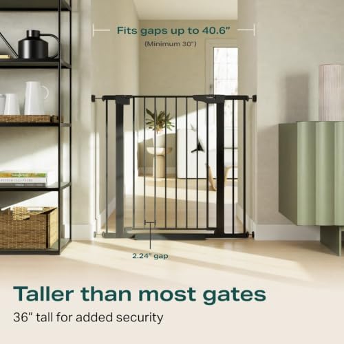Cumbor 36 in Extra Tall Baby Gate for Doorways, 30-40.6 in Dog Gate Black - Image 2