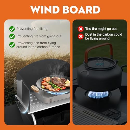 Camping Folding Cooking Table with 4 Panels & Carry Bag for BBQ RV Picnic - Image 5
