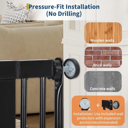 Garvee 71'' Extra Tall Cat Gate for Doorway, 30.3"-40.9" Width Adjustable - Image 5