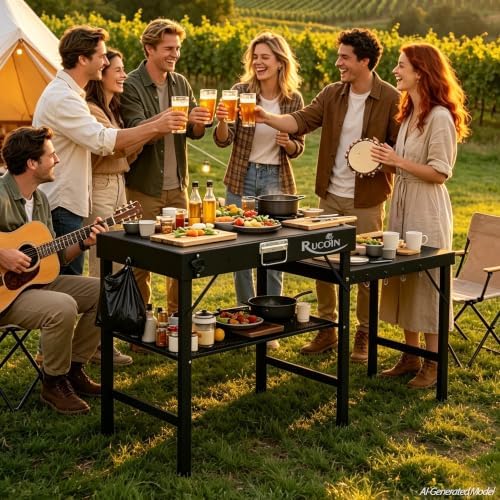 Grill Table - 61" L×31" H×20" W Heavy Duty Pizza Oven Stand - Image 5