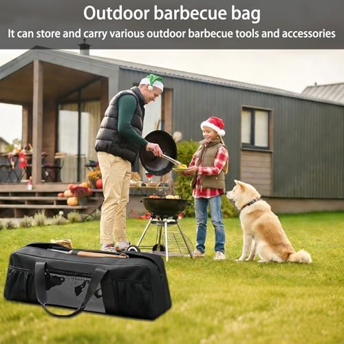 Grill Tool Storage Bag for BBQ Utensils up to 22" – Large BBQ Utensil Organizer with Pockets, Portable Barbecue Accessories Carrying Case for Camping, Outdoor Cooking (Bag Only, Black) - Image 7