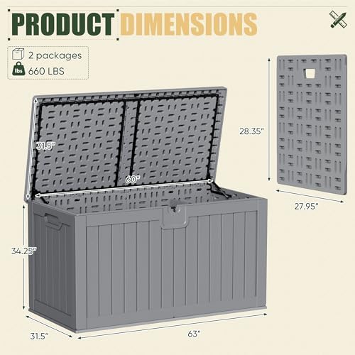 JUMMICO HDPE 250 Gallon Deck Box Double-Wall with Divider - Image 5