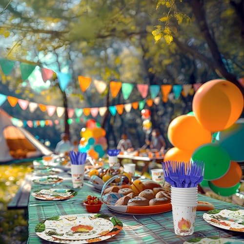 Camping Party Decorations - Camping Themed Paper Plates and Napkins for Kids Birthday Party, Serves 20 Guests - Image 5