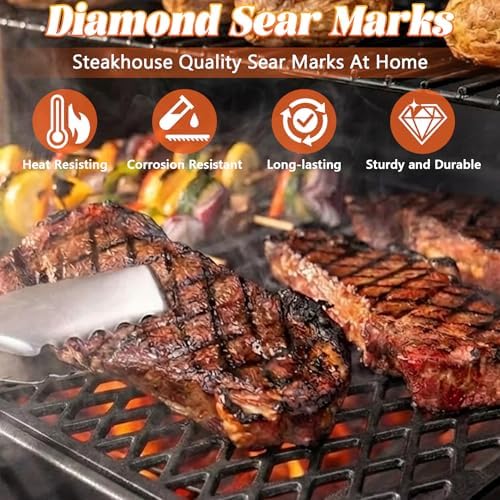 Grill Grates for Traeger 22 Series Pro 575 Lil Tex Elite Pro BBQ070 Cast Iron Cooking Sear Grate Bottom Grid Rack BBQ Replacement Parts BAC366 Wood Pellet Smoker Accessories - Image 2