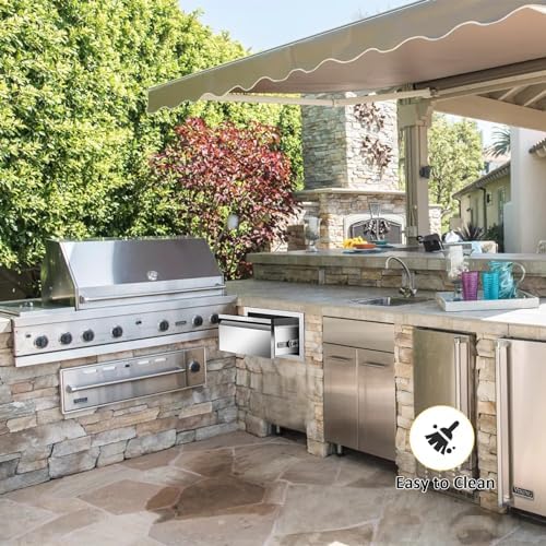 Outdoor Kitchen Drawers 14" W x 8.5" H x 23" D Flush Mount Single BBQ Drawers Built-in Stainless Steel Drawer for Outdoor Kitchen Island, Patio Grill Station - Image 2