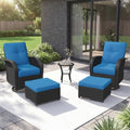 Aoxun 5 Piece Outdoor Patio Furniture Set with Coffee Table, Outdoor Patio Furniture Sets with High Back Swivel Rocker Chairs, Outdoor Sofa Set with Ottoman for Backyard & Garden, Peacock Blue by Aoxun