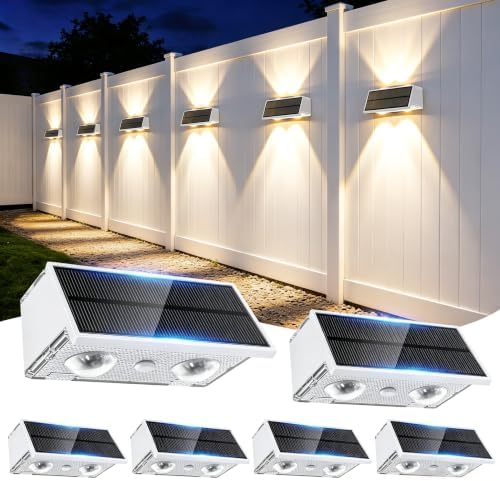 Solar Fence Lights Outdoor, 6 Pack Fence Solar Lights Waterproof by Unknown
