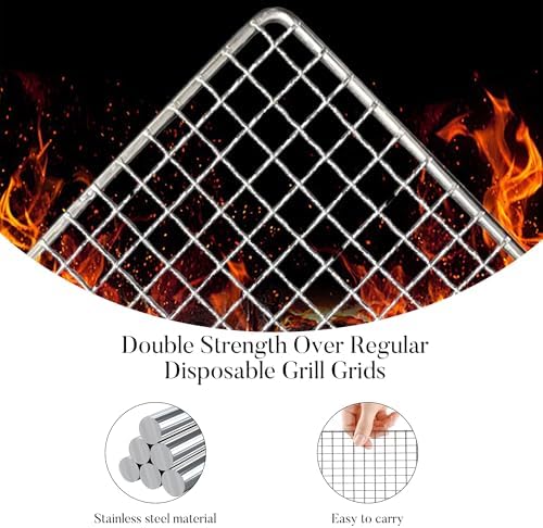 10 PCS Disposable Grill grates，Grill mesh 11.8×15.7 inch，Disposable Grill Topper for Outdoor BBQ Parties，Grill net can Withstand high temperatures - Image 4